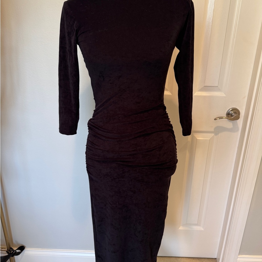 James Perse Fitted Low Back Velvet Dresss